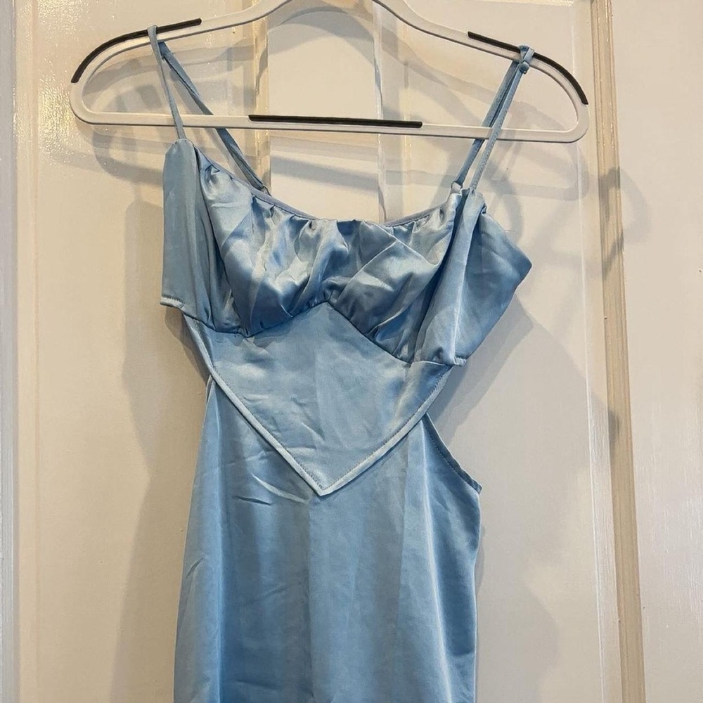 La Hearts Light Blue Satin Dress